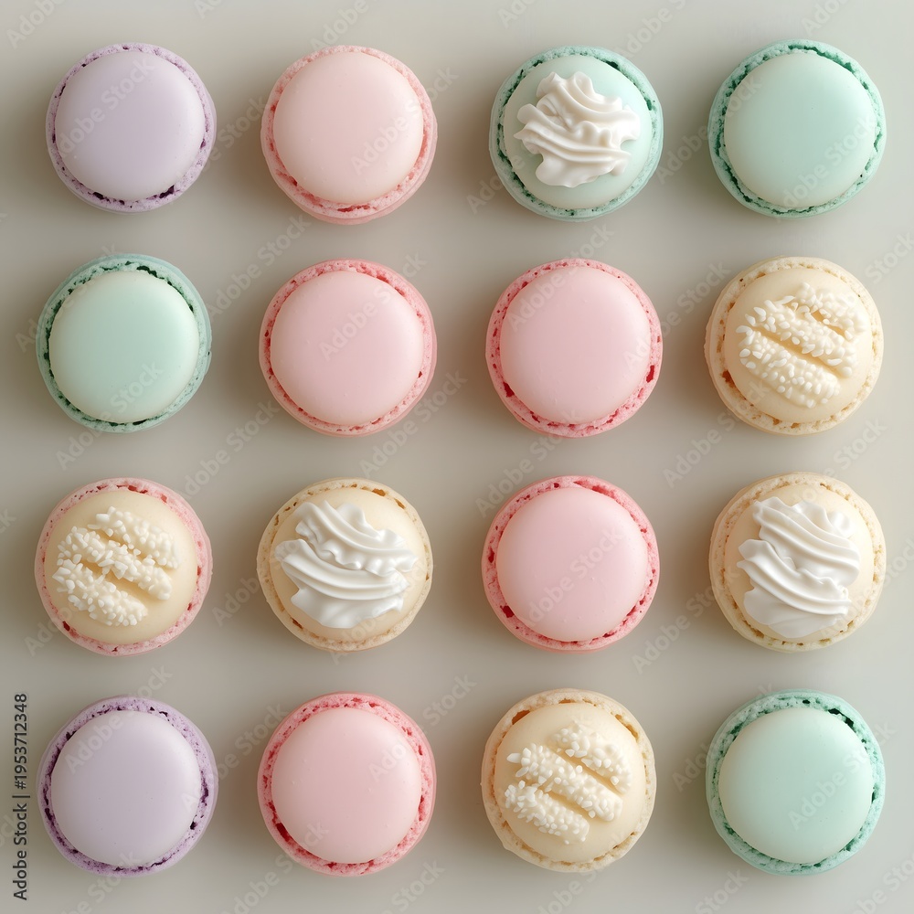 Fototapeta premium colorful macaroons on white background