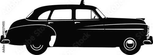 Classic Sedan Silhouette Vector Art