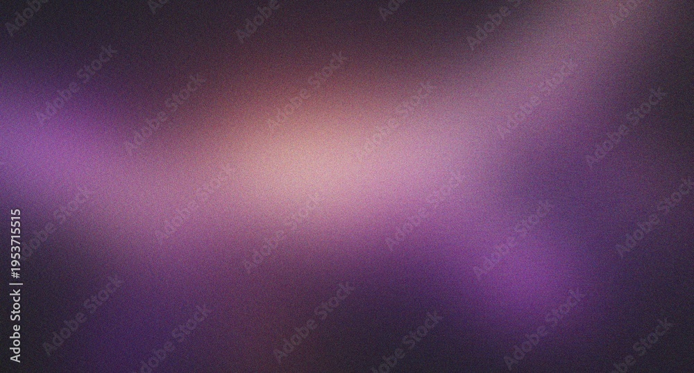 Fototapeta premium Deep purple and violet grainy background with central soft pink glow and textured noise effect for mysterious atmospheric design and lofi visuals