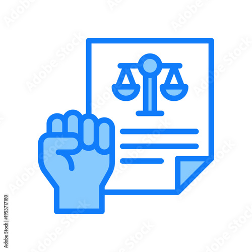 Lawfulness blue icon 