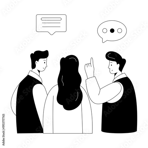 A linear style illustration representing classmates