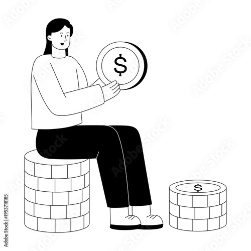 A linear style illustration representing investor