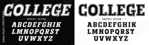 Classic college western font alphabet. Varsity sport font in western style for baseball, football or basketball logo, brand and t-shirt. Athletic department typeface, varsity stylish font alphabet
