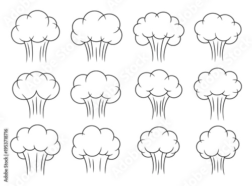 Collection of Cartoon Cloud and Smoke Puffs