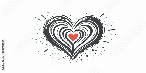 heart with wings red abstract love symbol