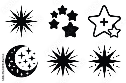 Collection of Star and Moon
