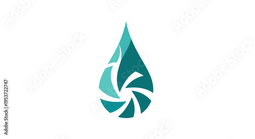Abstract Water Drop Swirl Logo Design Element