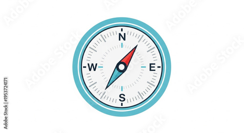 Compass Rose Illustration - Navigational Tool with Cardinal Directions.