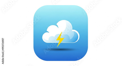 Weather App Icon Featuring Cloud and Lightning Bolt.
