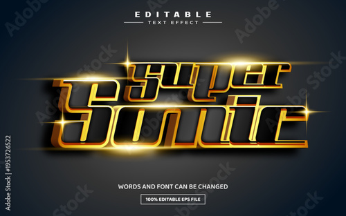 Super sonic 3D editable text effect template