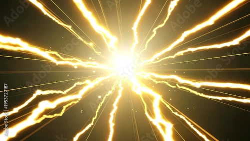 Radiant energy burst with bright light rays and dynamic glowing effects for futuristic and sci