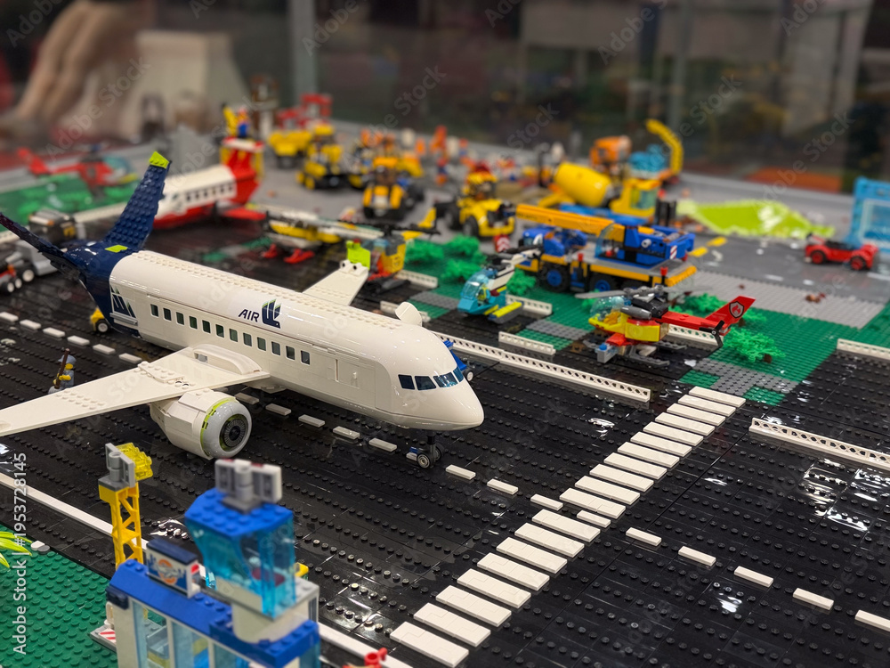 Fototapeta premium Lego airport runway scene