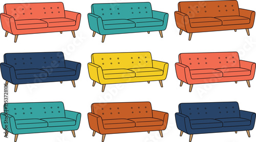 Collection of diverse people painting walls, house renovation and home improvement flat vector illustration set