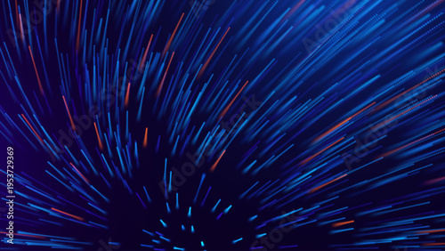 High-Tech Networking Background: Dynamic Optical Fiber Stream Symbolizing Fast Internet Data Transfer. Abstract Tech, Digital Connection and Network Design Vector.