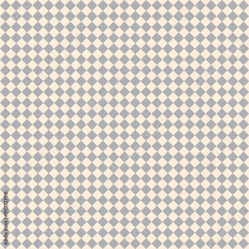 Seamless light gray and cream geometric diamond grid pattern. Modern tiling background for wallpaper, packaging, textile, branding, and web design.