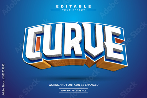 Curve 3D editable text effect template