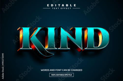 Kind 3D editable text effect template