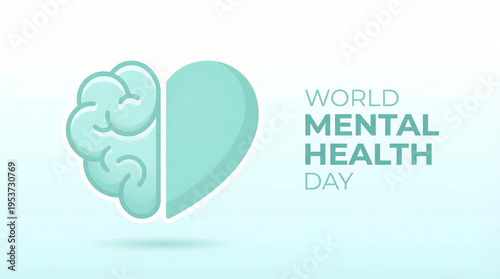 Wallpaper Mural Abstract Brain and Heart Icon for World Mental Health Day Awareness Torontodigital.ca