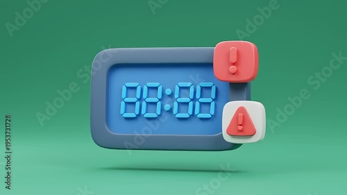 Digital Timer with Warning Symbols.