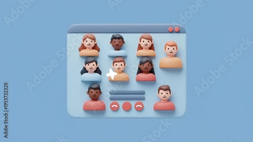Diverse People Avatar User Interface.