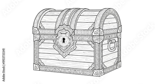 Ornate treasure chest illustration for fantasy graphic resources.
