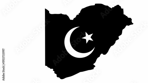 Pakistan flag forming heart shape silhouette symbolizing love for country patriotism and national pride on white background