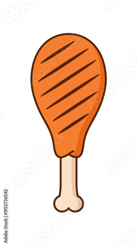 A tasty illustration of a grilled chicken leg