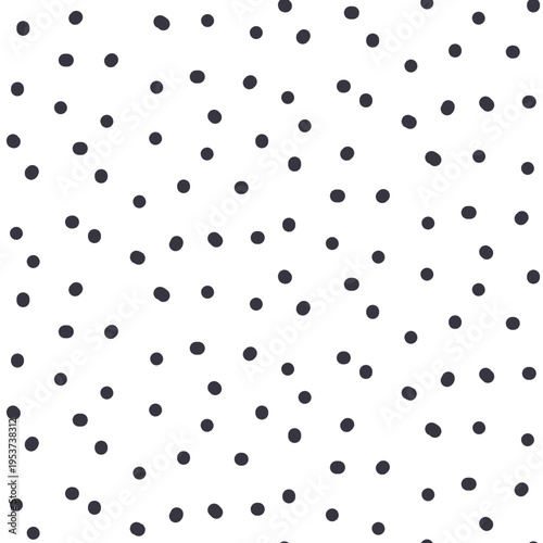 Polka dot seamless pattern. Spotty neutral simple dots background. Vector illustration small dash doodles. Flat repeat cover with mini circles. Calm monochrome design illustration.