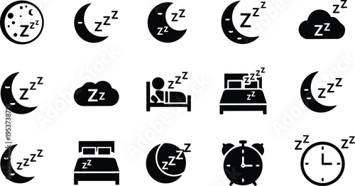 Moon and Sleep Timer Icon Collection