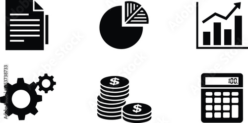 Business and Finance Glyph Icon Set