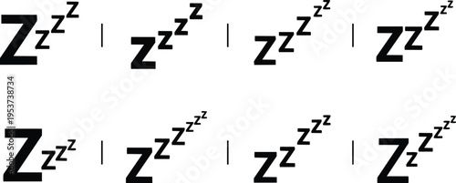 Set of Sleeping Zzz Text Icons