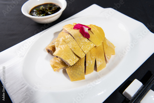 Fotografie Cantonese White Cut Chicken Traditional Dish