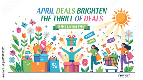 Spring Sales Event April Deals with Happy Customers and Nature