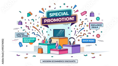 Special Promotion Banner with Online Shopping Products