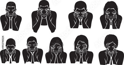 Stressful Business People in Various Emotional States Shown