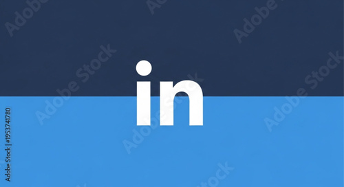 LinkedIn Logo Displayed on a Two-Tone Blue Background, Social Media Icon.