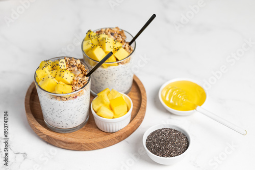Wallpaper Mural Chia pudding with Mango in Glass Torontodigital.ca