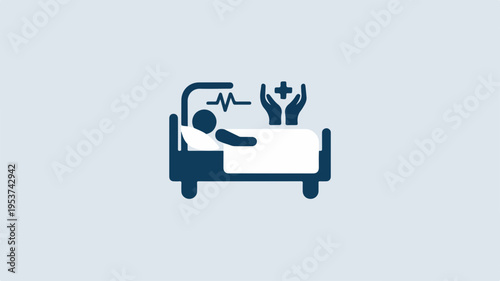 Patient recovering in hospital bed with doctor checking medical chart healthcare and wellness concept