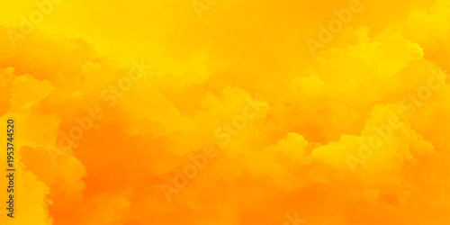 A beautiful summer sunset transforms the bright sky into an abstract fire flames background where red sunlight ignites every white cloud and golden atmosphere