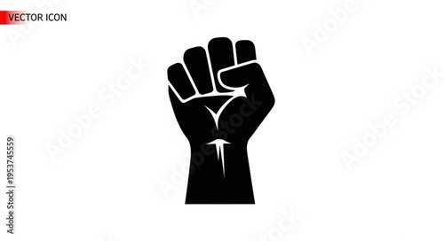 Raised Fist Symbol of Solidarity and Resistance, Black Power Icon.