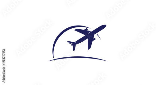 Airplane Taking Flight Around The World - Travel Concept