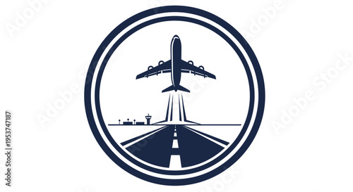 Airplane Taking Off From Runway - Aviation Travel Concept