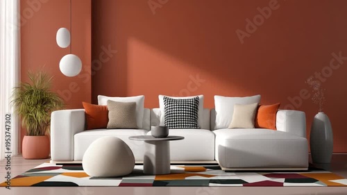 Modern Living Room with Cozy Sofa and Stylish Decor Elements