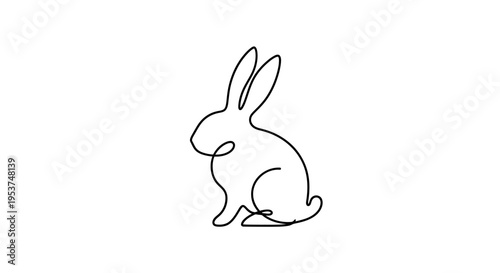 A simple line drawing of a rabbit.