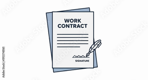 Employment agreement contract document with pen on top business template for signing