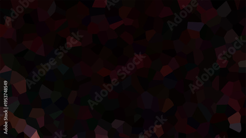 Vector Dark, abstract mosaic of geometric fragments shows various shades of red and black, representing multifaceted design in dark hues 