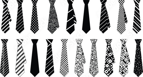 Black silhouette of various light bulbs including energy saving led and classic incandescent lamps for idea and innovation concepts,