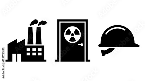 Industrial hazard and safety icons