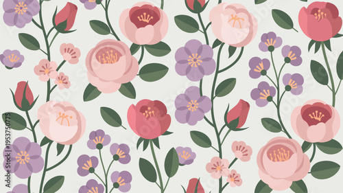 seamless pattern with tulips