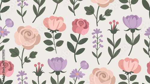 seamless pattern with tulips